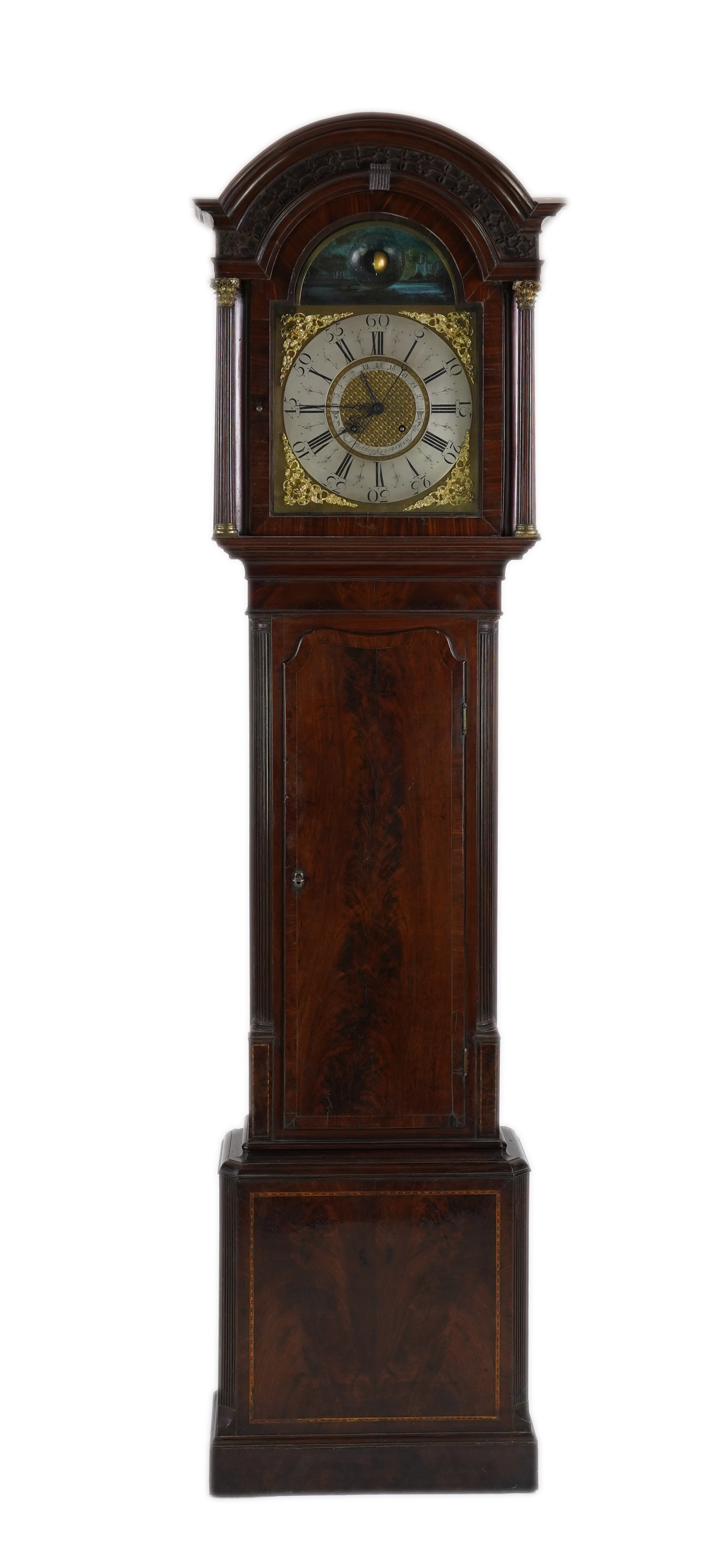 A mid 18th century mahogany eight day longcase clock, the inner chapter ring signed D. Seddon, Frodsham, for Daniel Seddon